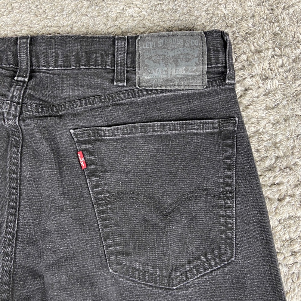Levi 505 Jeans Mens 38x32 Black Denim Straight Leg Regular Fit Cotton Blend Pant